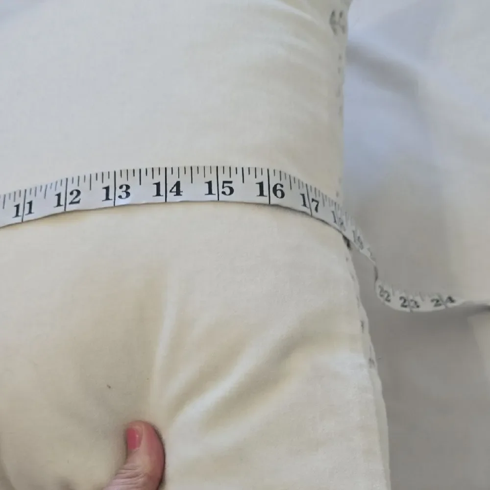 Crate&Barrel Cream and Gray Embroidered‎ Pillow